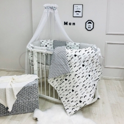 Lenjerie Patut Bebe Copii 7 piese Mustache